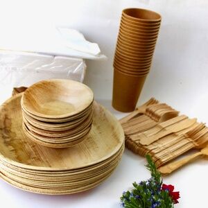 palm  10  pic Round  10"- 10 Pic 5" bowl 10 Pic Cup -20 Pic napkin …